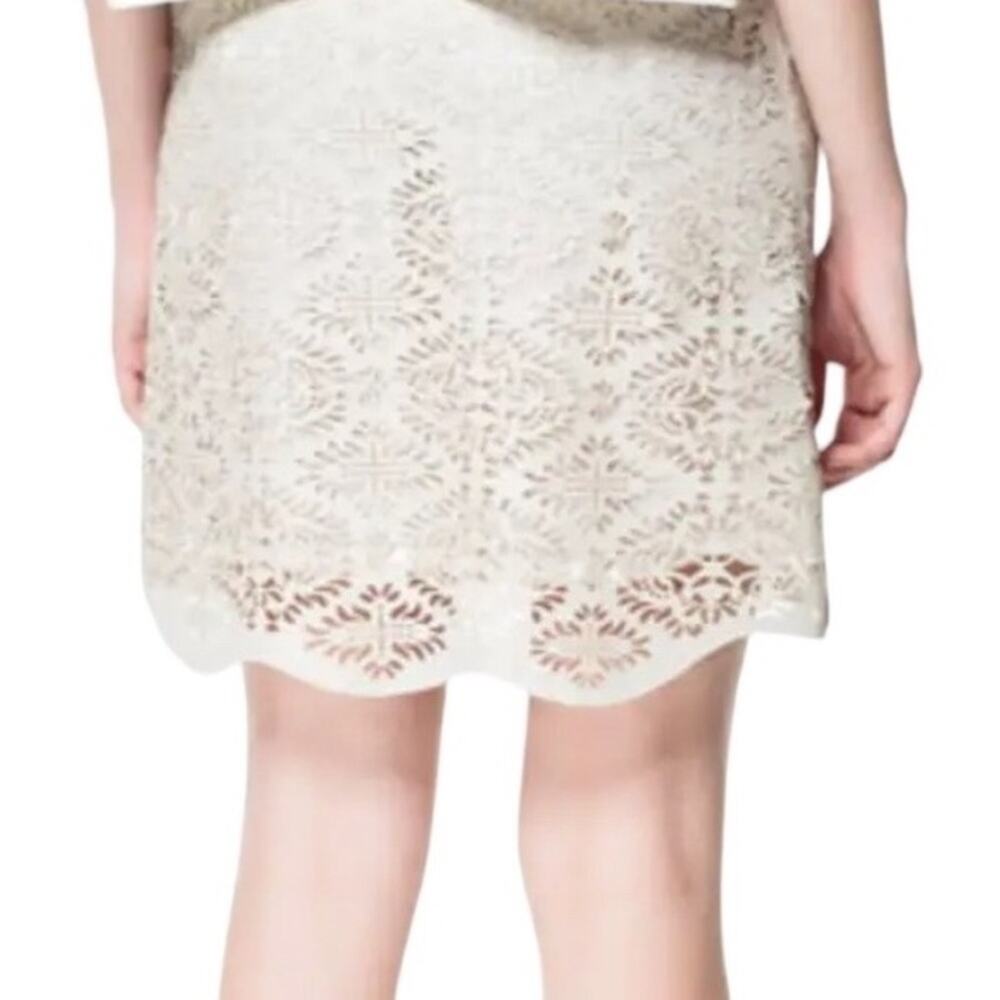 Zara Woman Size S Faux Leather Die Cut Mini Skirt With Lining Small - Picture 3 of 8